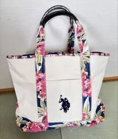 U.S. POLO ASSN. フラワープリント トートバッグ