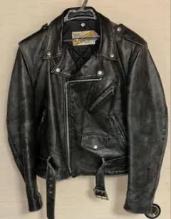 【USA製】Schott 618 ダブルライダース ジャケット 40 ブラックのサムネイル