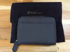 RafiCaro 蛇腹 財布 ラウンドファスナー ミニ財布 ブラックのサムネイル