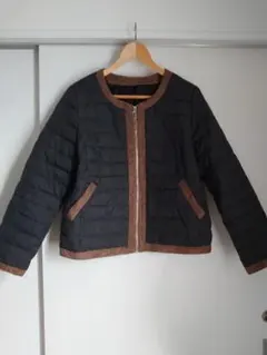 ノーカラージップキルティングジャケット