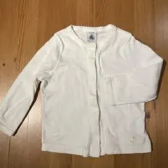 Petit Bateau ホワイト カーディガン 12m/74cm