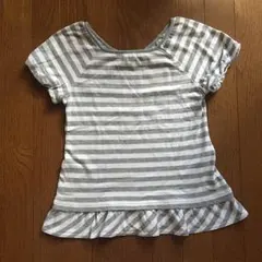 美品☆コムサデモード140☆グレーボーダーTシャツ