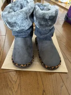 EDWIN グレー ファー付きムートンブーツ 22.0