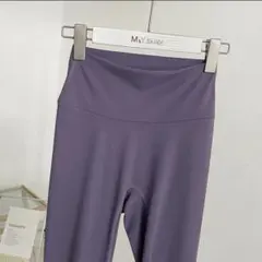 9분 길이의 라지 사이즈 요가 팬츠 70-85 kg 퍼플