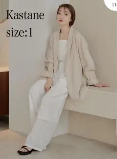 美品　kastane レースパッチワーク　ワークベアサロペット　オールインワンのサムネイル