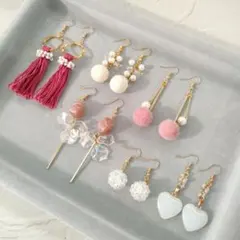 ハンドメイド ピアスまとめ売り 6点セット／Ｐ