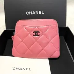 希少 CHANEL シャネル マトラッセ ソーブラック ラムスキン コインケース
