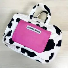 おむつポーチ おしりふき内蔵型　牛柄 ピンク ママバッグ 出産準備 ハンドメイド