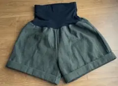 フリースダークグリーンショートパンツ ノーブランド USED