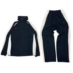 ナイキ ジャージ セットアップ メッシュ 薄生地 刺繍ロゴ ネイビー ホワイトM