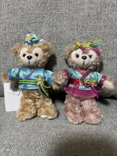 【新品】ダッフィー＆シェリーメイ ぬいぐるみバッジ 七夕 2017 ペア タグ付