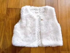 H&M キッズ フェイクファー ベスト ホワイト 92cm