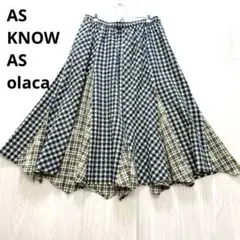週末限定☆AS KNOW AS olaca 表面にこだわった格子SK 紺 3のサムネイル