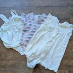 【サイズ70.80】ベビー服　夏服　女の子　ロンパース　カバーオール　3枚セット