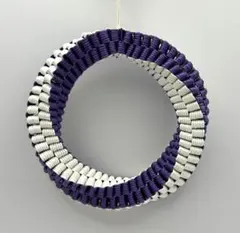 【管理番号47】クラフトバンド 白x紫 11.5cmミニリース土台