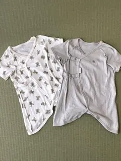コンビ肌着 2枚セット くま柄 星柄 50～70cm