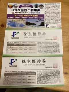 箱根小涌園 ユネッサン　日帰り施設ご利用券 株主優待