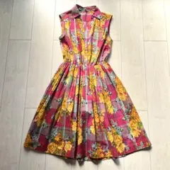 J.Sloane ジェイスローアン 花柄 ノースリーブ シャツ ワンピース 2のサムネイル