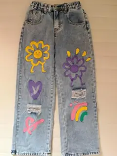 SHEIN キッズ デニムパンツ 11Y ダメージ加工のサムネイル