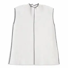 COCODEAL 配色ラインリブノースリーブニット WHITE