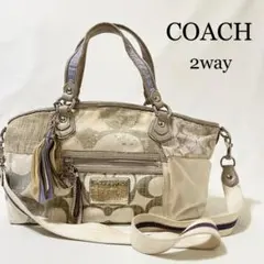 COACH コーチ 2WAY ハンドバッグ ショルダーバッグ ホワイト ダメージ