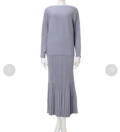 fifth 完売品　ドルマンニット×フレアスカートセットアップ 青 プリーツ