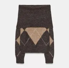 ZARAストラップレス菱形ニットセーター