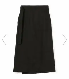美品⭐︎BACCA黒リネンツイル巻きスカートフレアスカート ウエストリボンのサムネイル