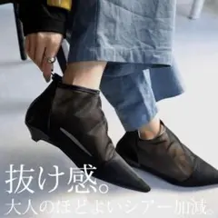 antiqua アンティカ メッシュ ポインテッドトゥ ブーツLサイズのサムネイル