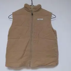 デニム&ダンガリー系 キッズ ダウンベストリバーシブル ベージュ130