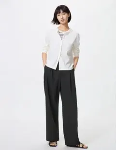 UNIQLO ユニクロ タックワイドパンツ ブラック S