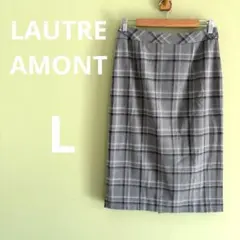 LAUTREAMONT ロートレアモント　スカート　グレー　チェック柄　L