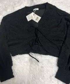 LOWRYS FARM 新品 タグ付き レースアップトップス 黒