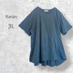 【Ranan】　大きいサイズ　Tシャツ　チュニックシャツ　体型カバー　ゆるだぼのサムネイル
