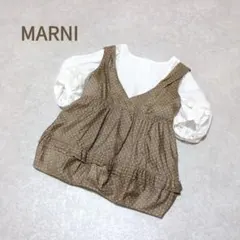 MARNIマルニ バックリボン フレンチパフスリーブ トップ/ブラウス 