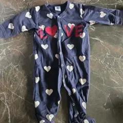 プチバトー　ハート柄 LOVEロンパース 6M　67cm