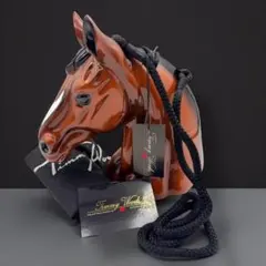 【希少】TIMMY WOODS ショルダーバッグ 木彫り 動物 インテリア小物 Designer Timmy Woods of Beverly Hills Calico Cat Acacia Wood Purse
