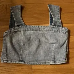 GRLビスチェXワイドパンツデニムセットアップ[gm604]ビスチェのみ XS