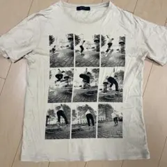 ナノユニバース　スケートボード写真プリント Tシャツ　L