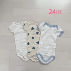 プチバトー　半袖ボディ3枚組　24m