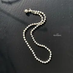 パールとカレンシルバーのネックレス