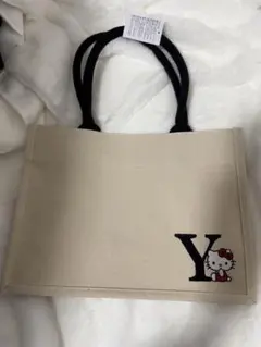 ハローキティ刺繍トートバッグ ベージュ[かばん]