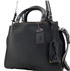 コーチ　ローグ　2way バッグ　レザー　黒