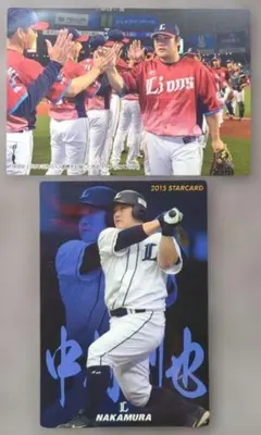中村剛也、栗山巧 2枚セット プロ野球チップスカード 埼玉西武