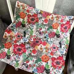 NATHALIE LETE　クッションカバー　小判抜き　マルチカラー　ネコ　刺繍