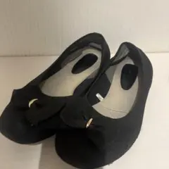 hareiro フラットシューズ ブラック リボン　しまむらのサムネイル