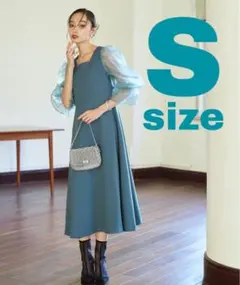 【RUIRUE BOUTIQUE】 オケージョンドレス　シアー袖　Sサイズ