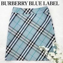 希少 BURBERRY BLUE LABEL ノバチェック スカート ブルー