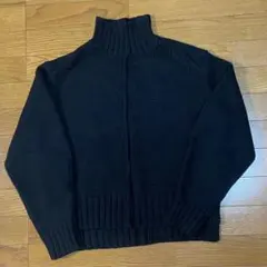 MOUSSY SIDE SLIT HIGH NECK KNIT ブラック