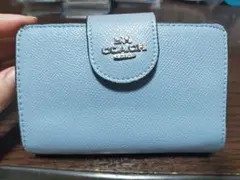 COACH コーチ シグネチャー 二つ折り財布 ライトブルー